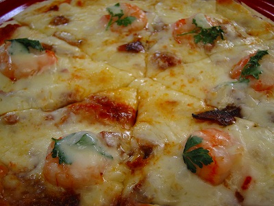 ピザ　シーサイド・カプリ　夕日がきれい　飲食